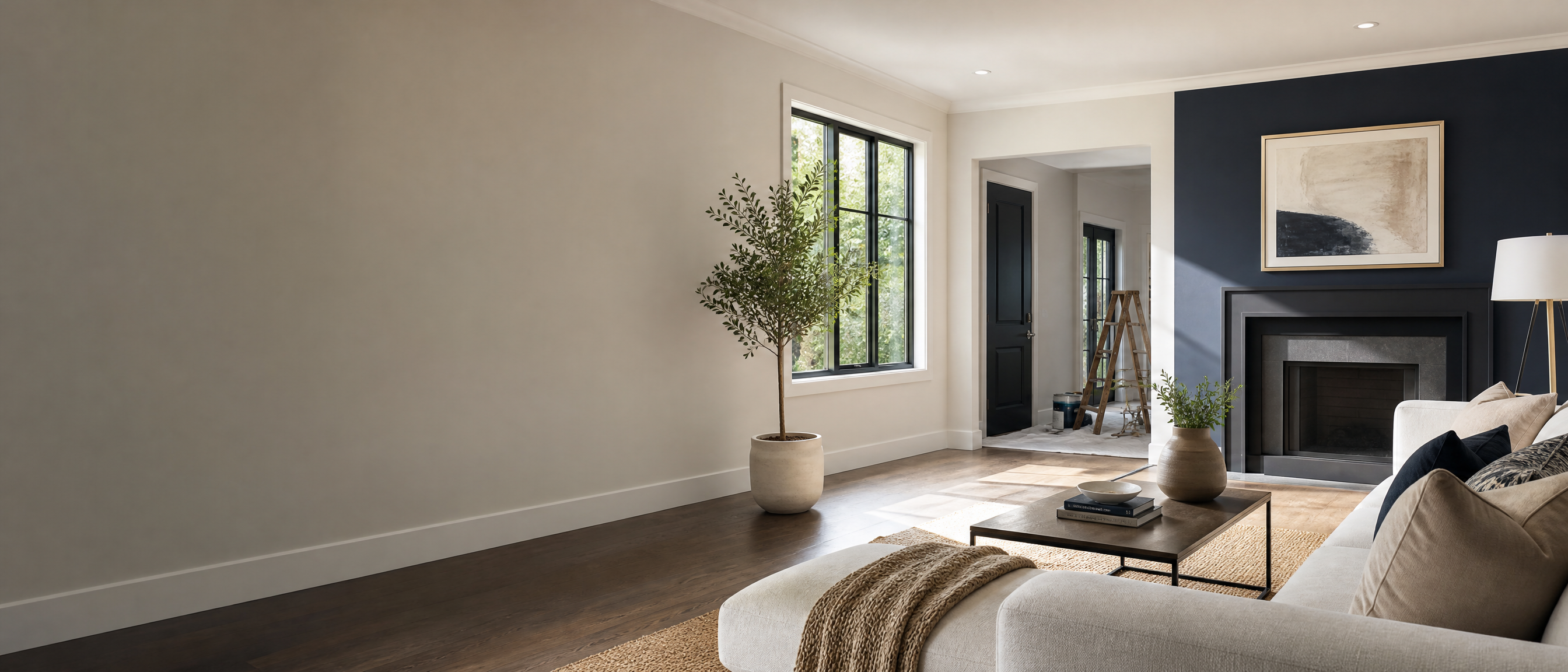 Professional interior featuring expertly painted walls by City North Noble